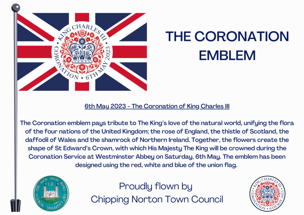 Flag flying - The King's Coronation Emblem - Chipping Norton Town Council