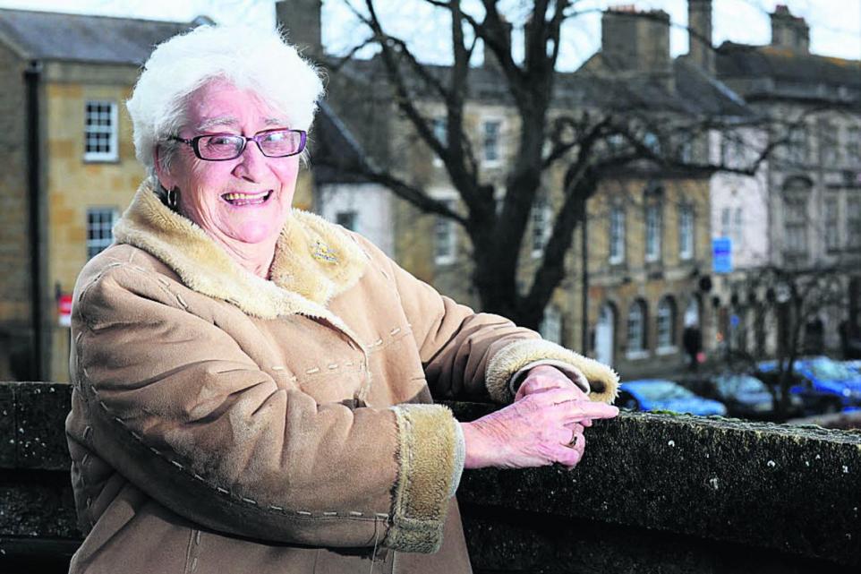 Betty Hicks pictured outside the Town Hall in Chipping Norton